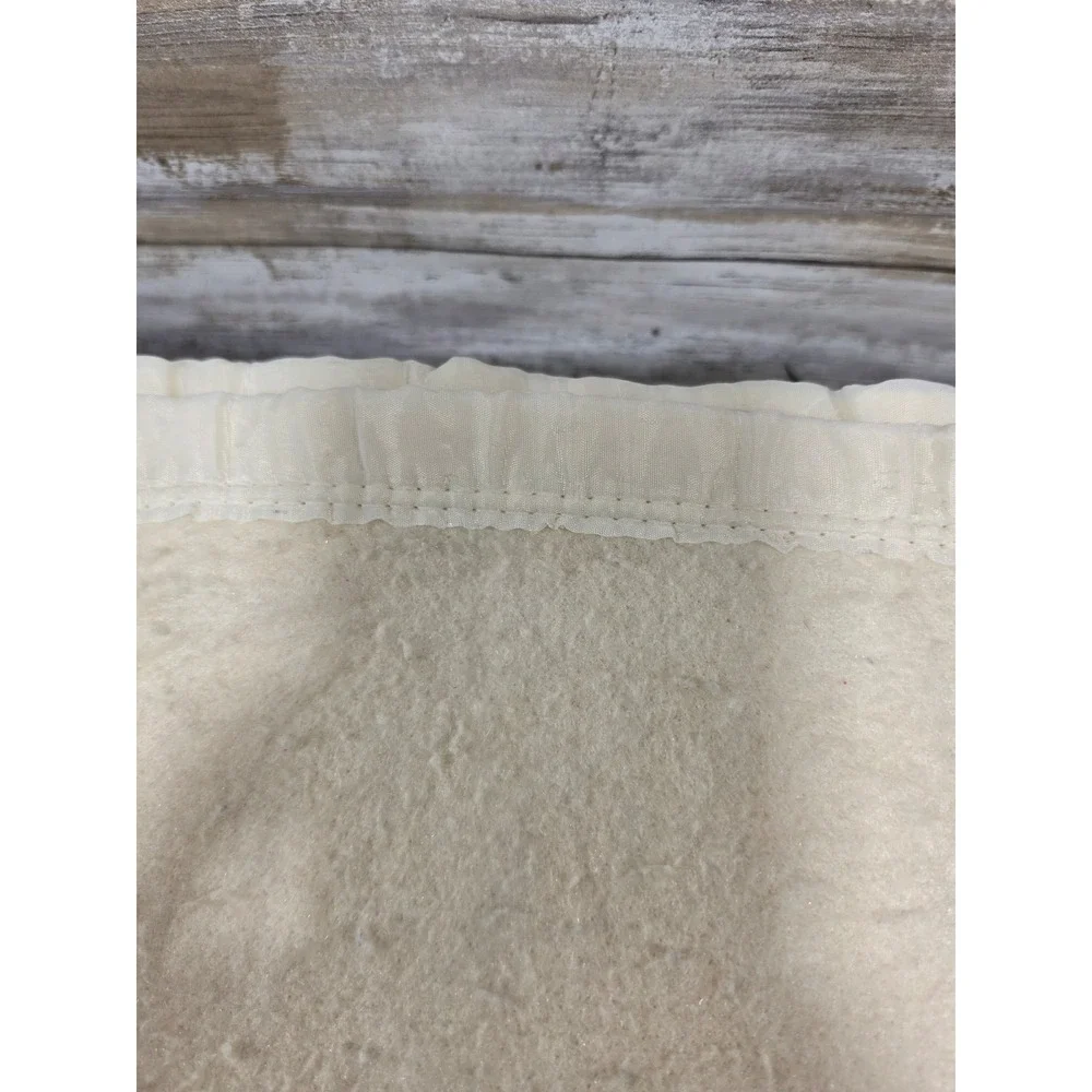 Vintage Cream Blanket Satin Trim Edge Off White 66x93 Heavy Weight Warm